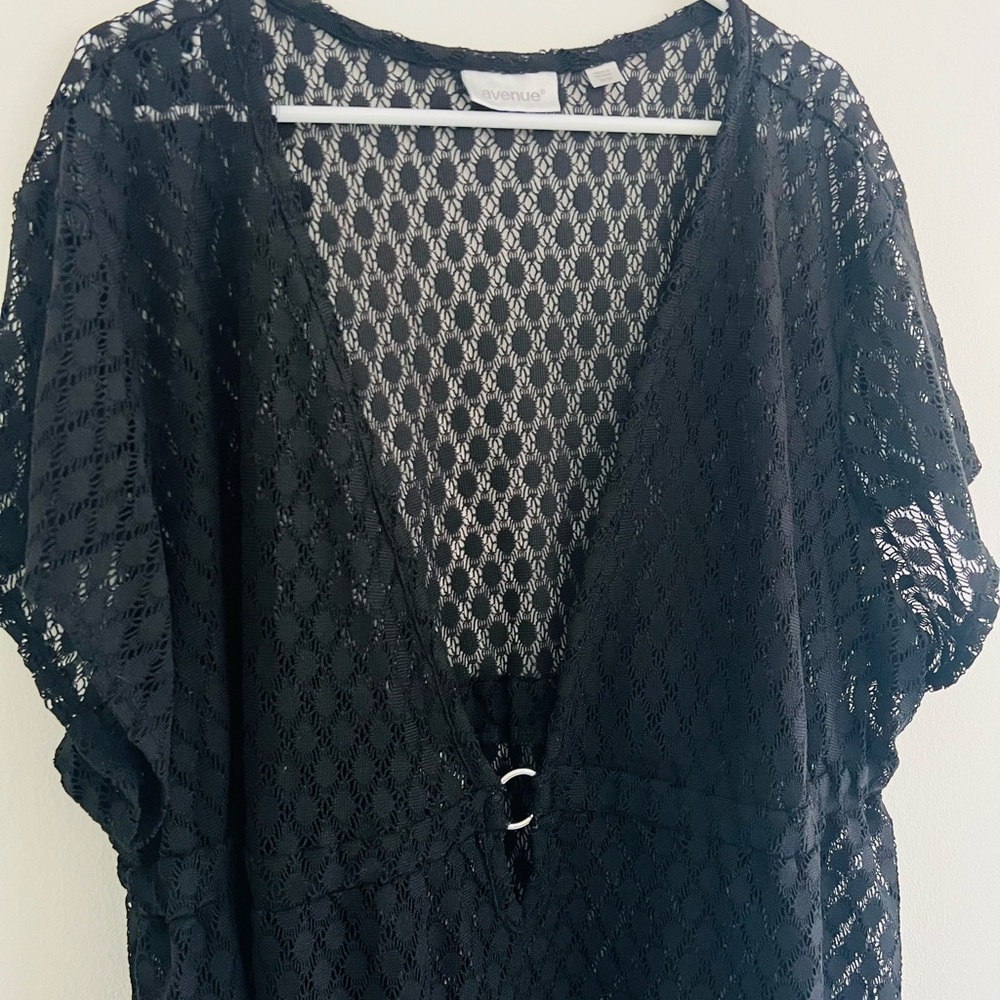 Avenue Black Crochet Swim Coverup - Picture 2 of 6